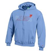 YOUTH OLE MISS SCRIPT M POWERBLEND FULLZIP HOOD