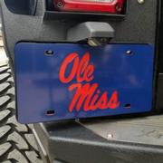 NAVY SCRIPT OLE MISS LICENSE PLATE