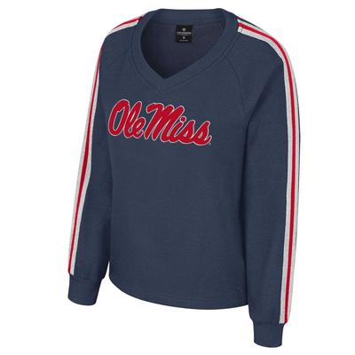 OLE MISS I`M GLIDING HERE VNECK FLEECE