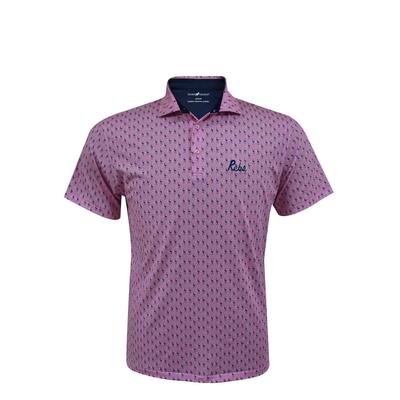 OLE MISS BAMBOO CHARCOAL FLAMINGO POLO