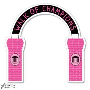 2 INCH PINK WALK OF CHAMPIONS TEXTURED STICKER