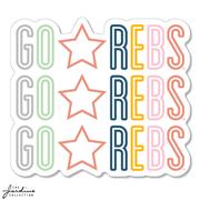 2 INCH REPEAT GO REBS TEXTURED STICKER