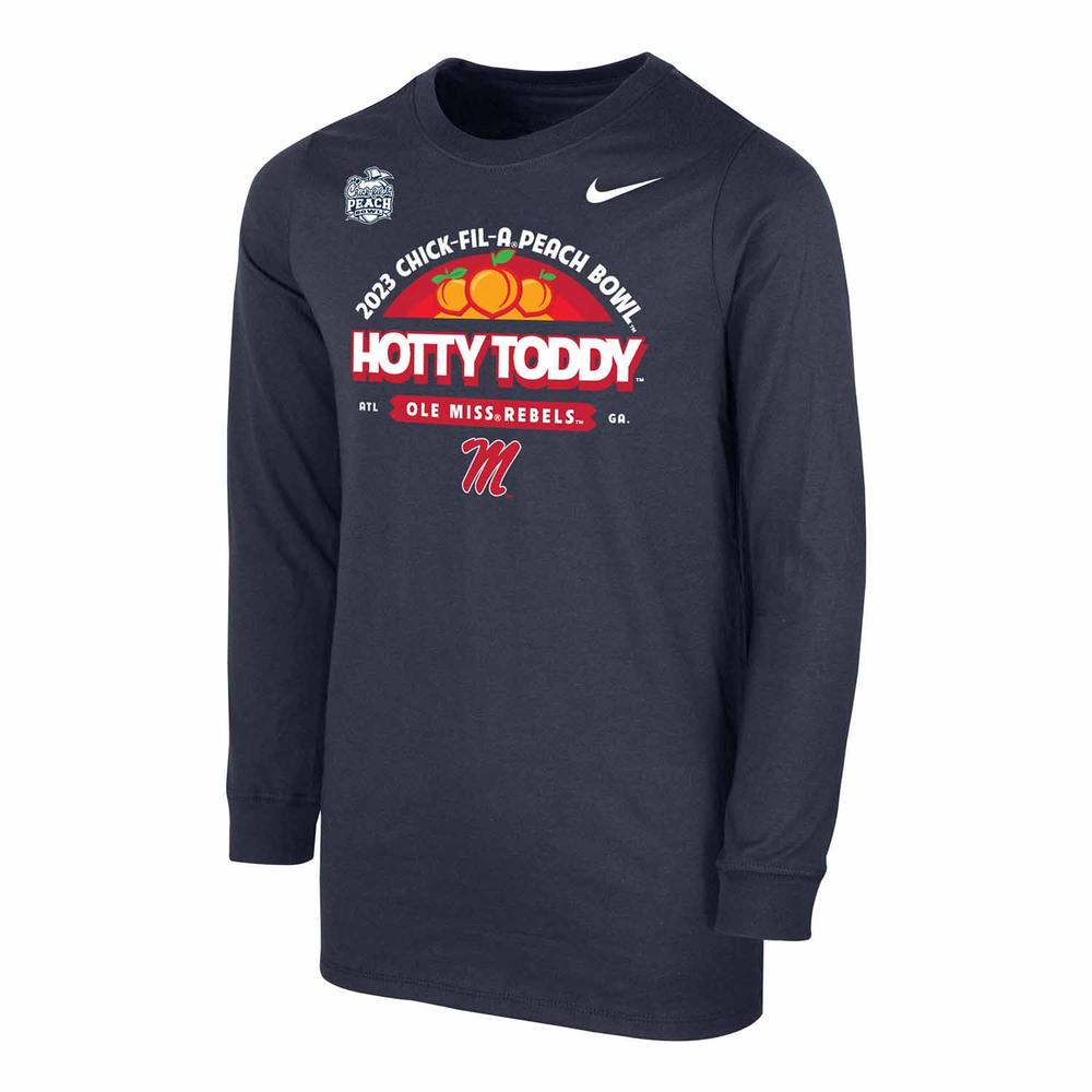 CLEARANCE YOUTH LS OLE MISS HOTTY TODDY PEACH BOWL T-SHIRT