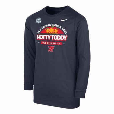 CLEARANCE YOUTH LS OLE MISS HOTTY TODDY PEACH BOWL T-SHIRT