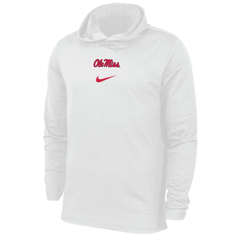 OLE MISS NIKE COACH HOODED PLAYER TOP