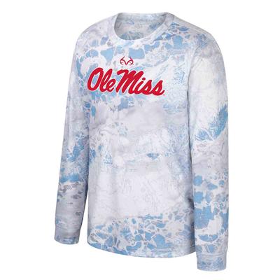 LS YOUTH OLE MISS REALTREE WAV3 ESSENTIAL PERFORMANCE TEE