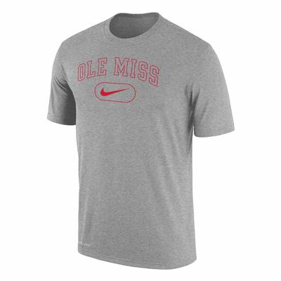 SS ARCHED BLOCK OLE MISS OVER NIKE SWOOSH DRI-FIT COTTON TEE