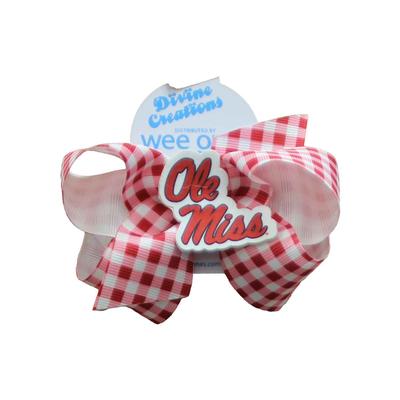 OLE MISS GINGHAM CHECK  HAIRBOW