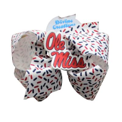 OLE MISS CONFETTI HAIR BOW