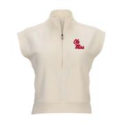 OLE MISS SLEEVELESS TERRY HALF ZIP