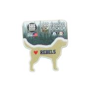 2 INCH OLE MISS SIDE VIEW REBELS STANDING DOG RUGGED STICKER