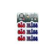 2 INCH 3X OLE MISS BUBBLE TEXT RUGGED STICKER