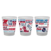 1.5 OZ FROSTED OLE MISS CAMPUS WRAPAROUND SHOT GLASS