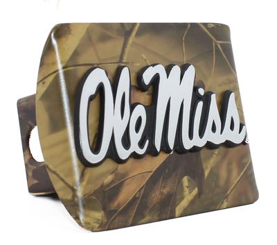 COLORED OLE MISS HITCH COVER CAMO