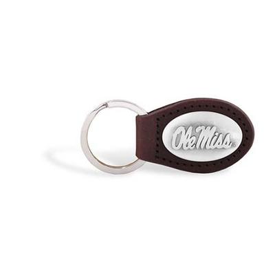 SMALL OLE MISS OVAL KEY CHAIN BROWN